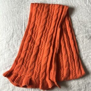 Pure cashmere orange scarf- NWOT